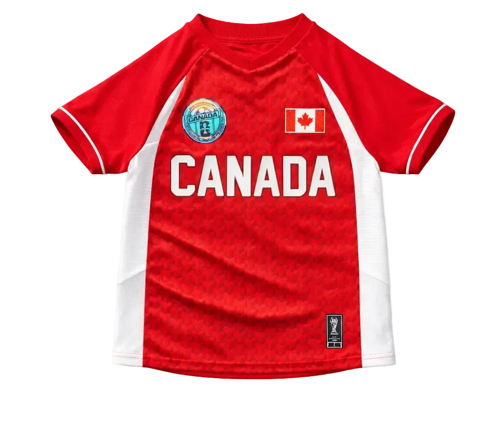 KIDS FIFA WORLD CUP 2026 CANADA NATIONAL TEAM RED SOCCER JERSEY