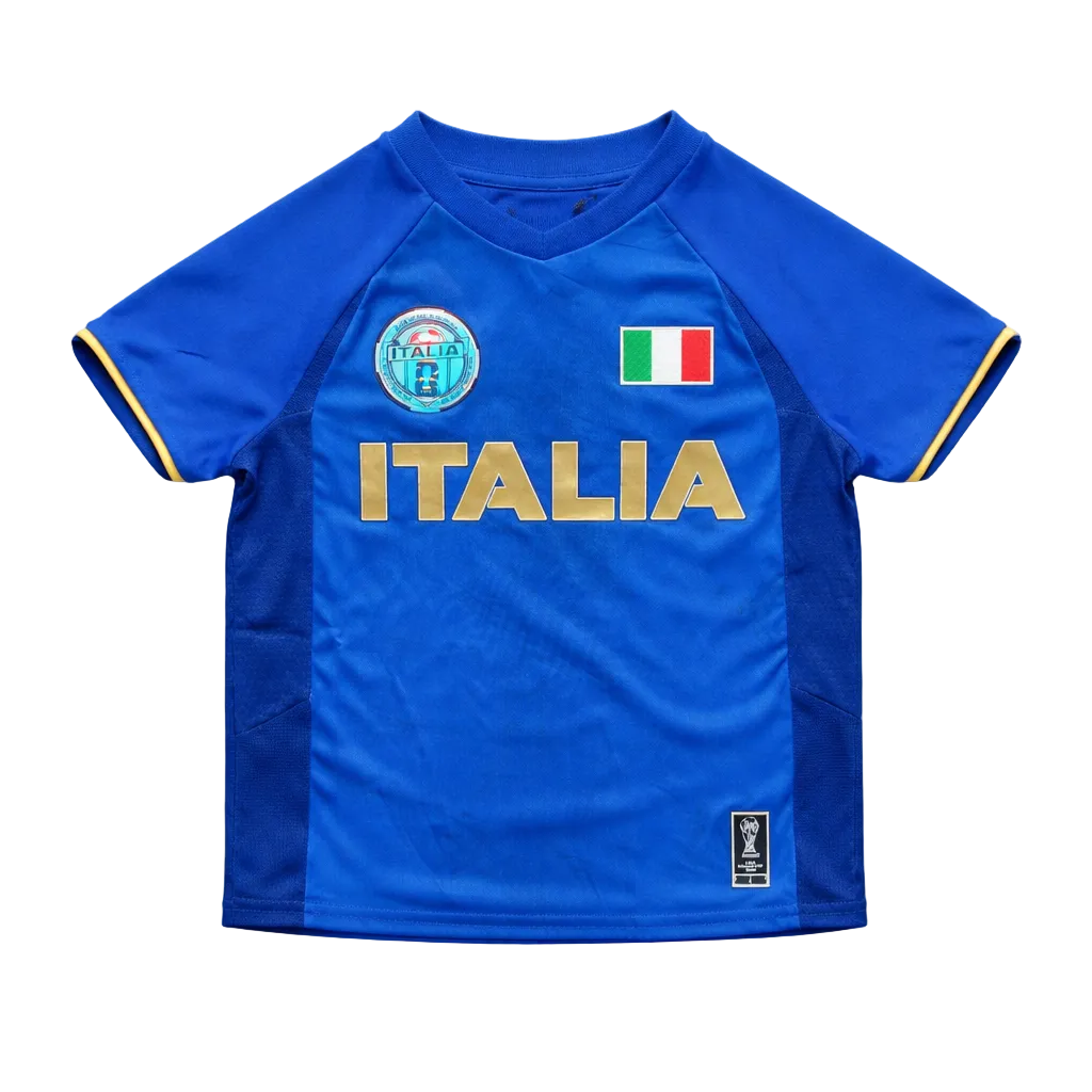 KIDS FIFA WORLD CUP 2026 ITALY NATIONAL TEAM ROYAL BLUE SOCCER JERSEY