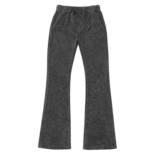 BLEECKER & MERCER MEN'S STAY STRONG BE POSITIVE BLACK FLARED JOGGER