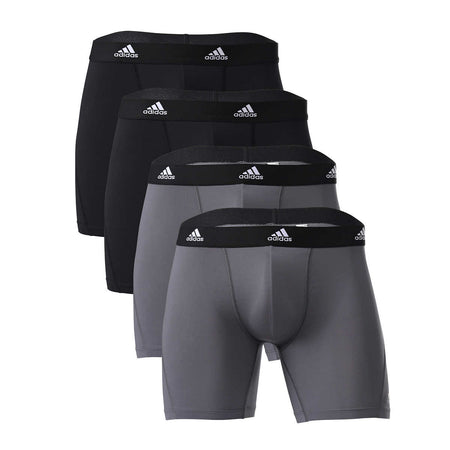 ADIDAS MEN'S ACTIVE MICRO FLEX BOXER BRIEFS (BLACK/GREY)