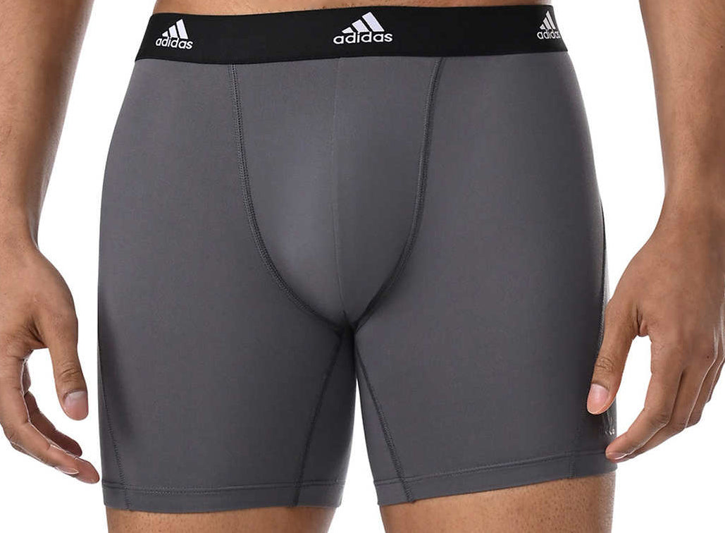 ADIDAS MEN'S ACTIVE MICRO FLEX BOXER BRIEFS (BLACK/GREY)