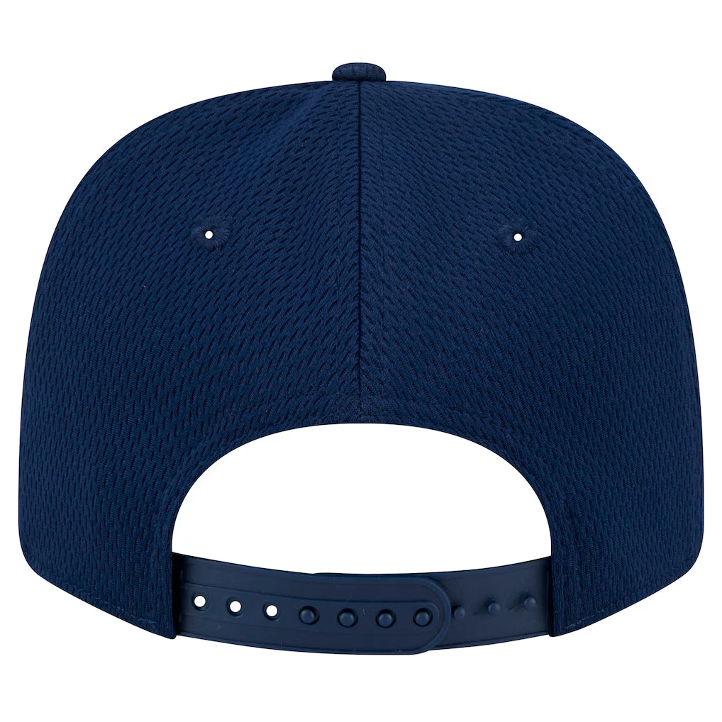 9SEVENTY MEN'S NEW ERA NFL DALLAS COWBOYS NAVY BLUE ADVENTURE PATCHED STRETCH-SNAP ADJUSTABLE HAT