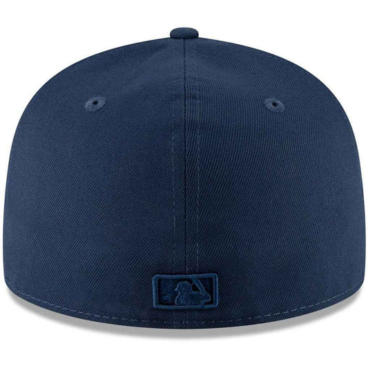 59FIFTY MEN'S NEW ERA MLB DETROIT TIGERS NAVY BLUE OCEANSIDE TONAL FITTED HAT