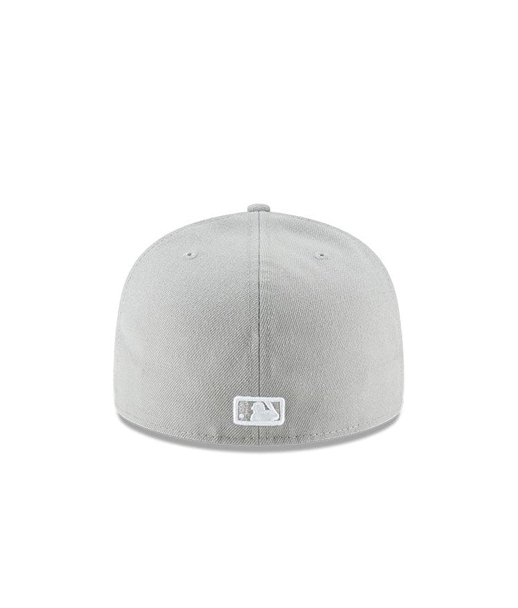 5950 YANKEES WHITE ON GREY FITTED HAT