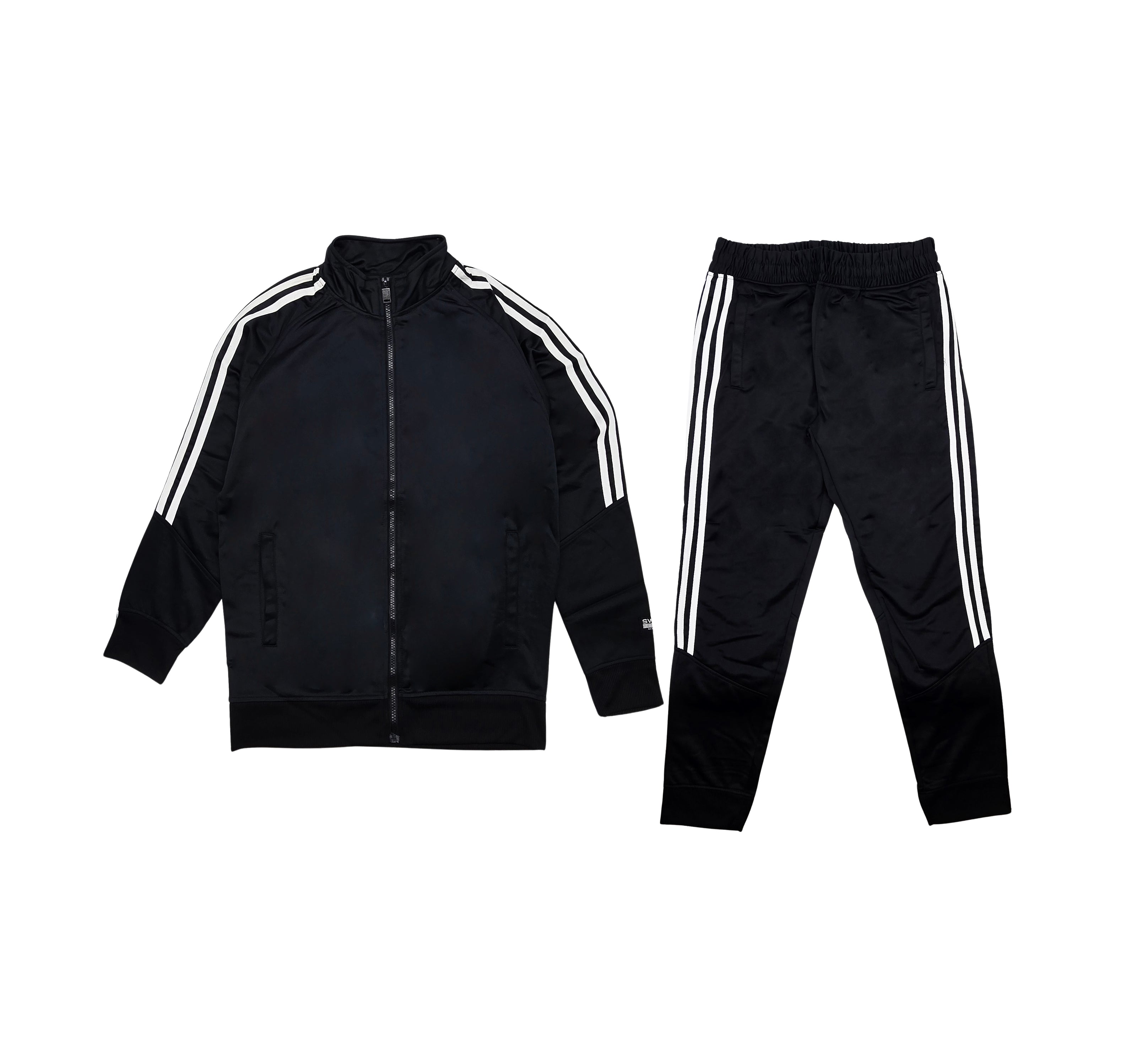 SWITCH MEN'S BASIC SIDE-STRIPES 2-PIECE TRACK SET (BLACK/WHITE)