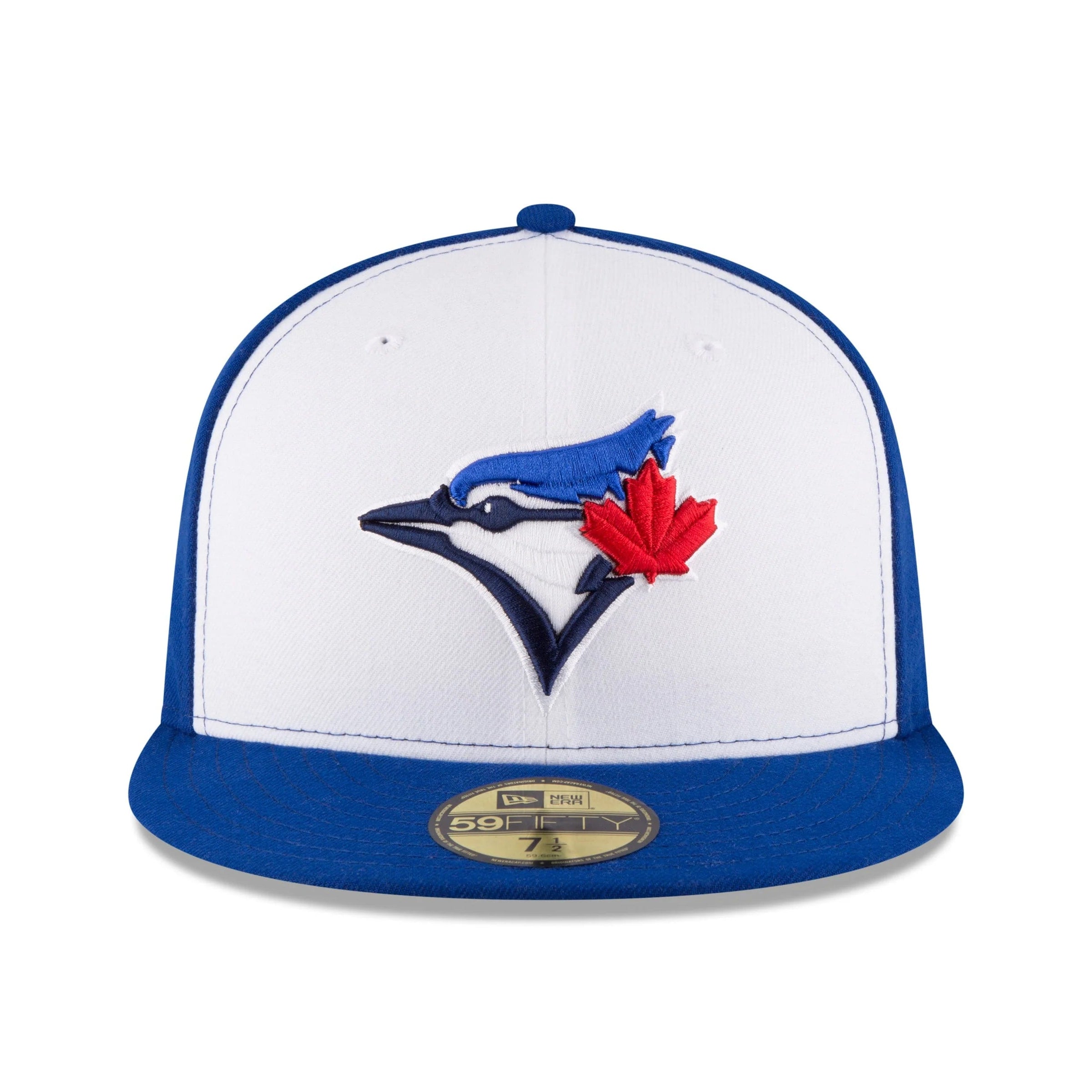 59FIFTY NEW ERA MEN'S MLB TORONTO BLUE JAYS ALTERNATE 3 AUTHENTIC COLLECTION ON-FIELD WHITE/ROYAL BLUE FITTED HAT