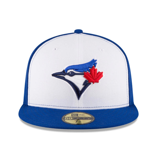 59FIFTY NEW ERA MEN'S MLB TORONTO BLUE JAYS ALTERNATE 3 AUTHENTIC COLLECTION ON-FIELD WHITE/ROYAL BLUE FITTED HAT