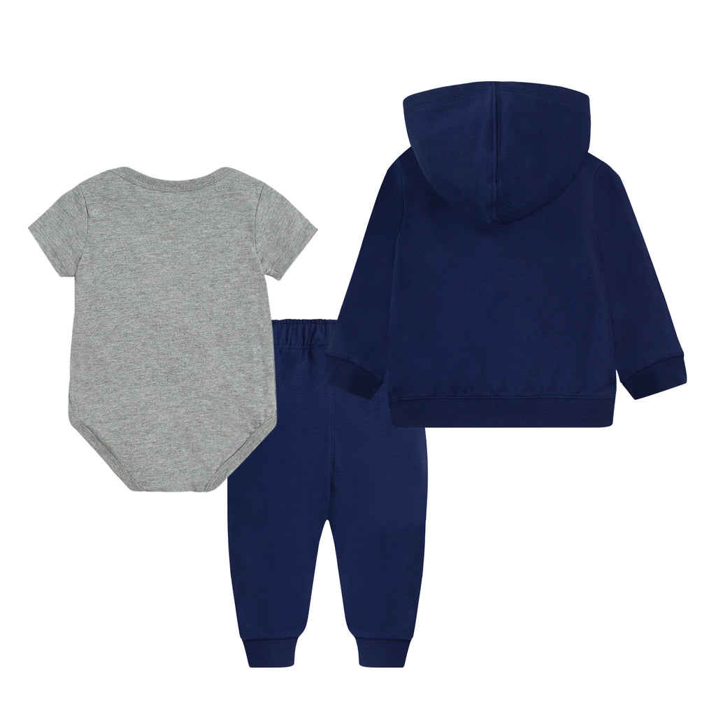 NIKE INFANTS 3-PIECE PANTS SET (NAVY/GREY SIZE 0-9M)