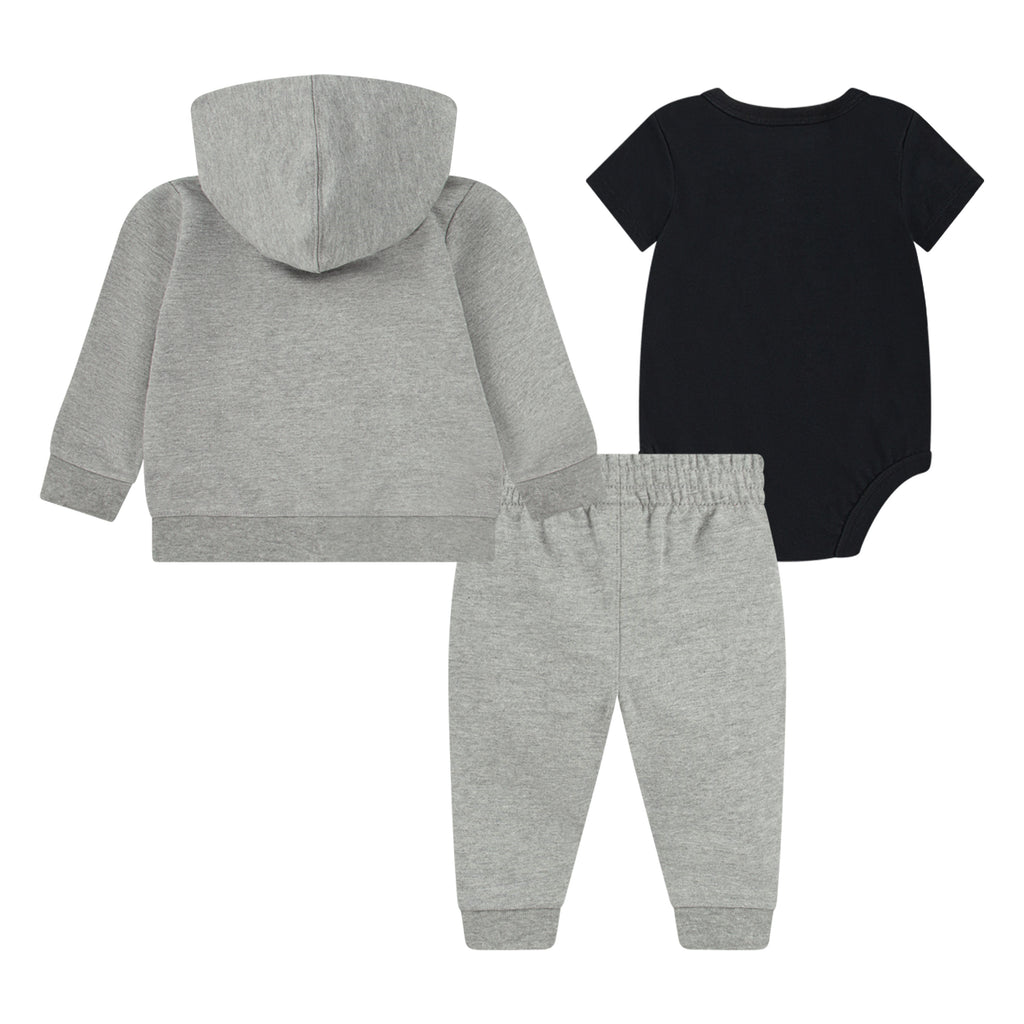 NIKE INFANTS 3-PIECE PANTS SET (GREY/BLACK SIZE 0-9M)