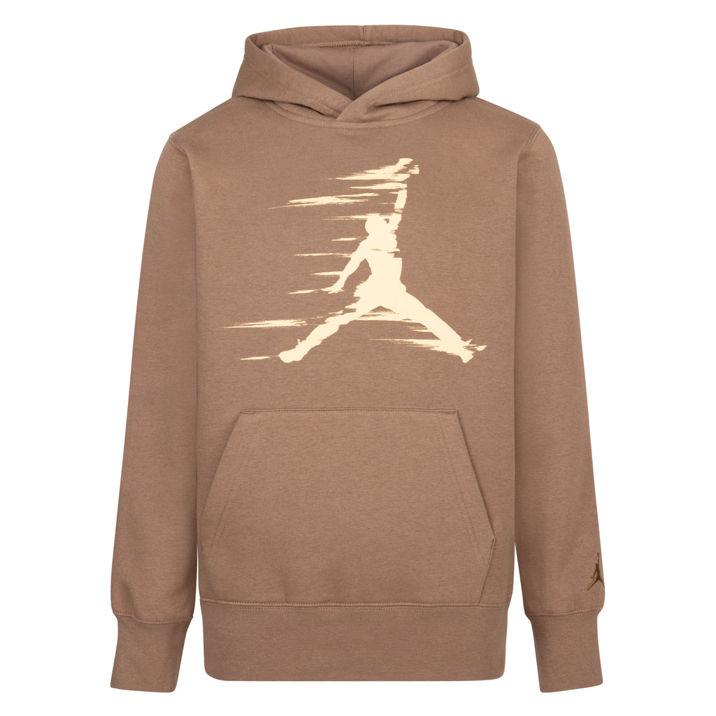 JORDAN JUNIOR BOYS' MJ FLIGHT MVP BROWN PULLOVER HOODIE (YOUTH SIZE S-XL)