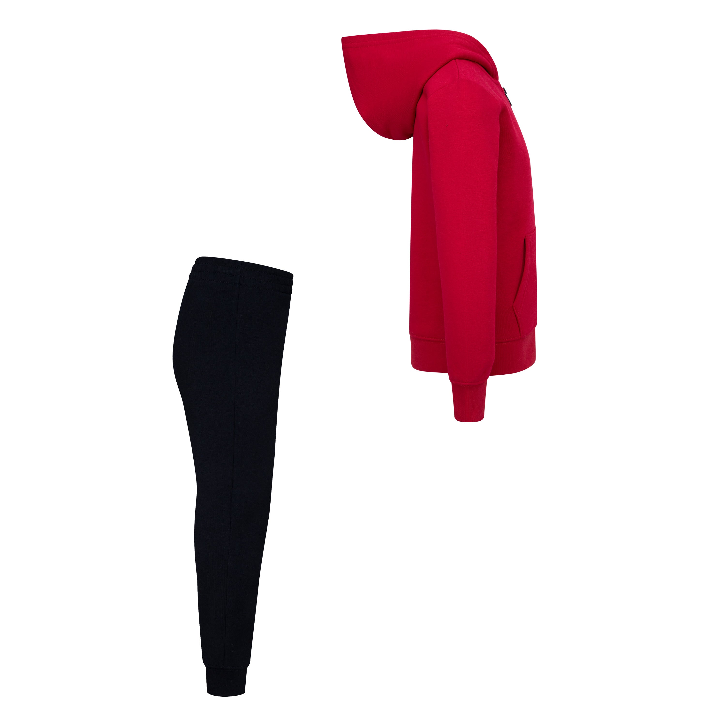 JORDAN KIDS MJ BROOKLYN FLEECE RED & BLACK HOODIE SET (SIZE 4-7Y)