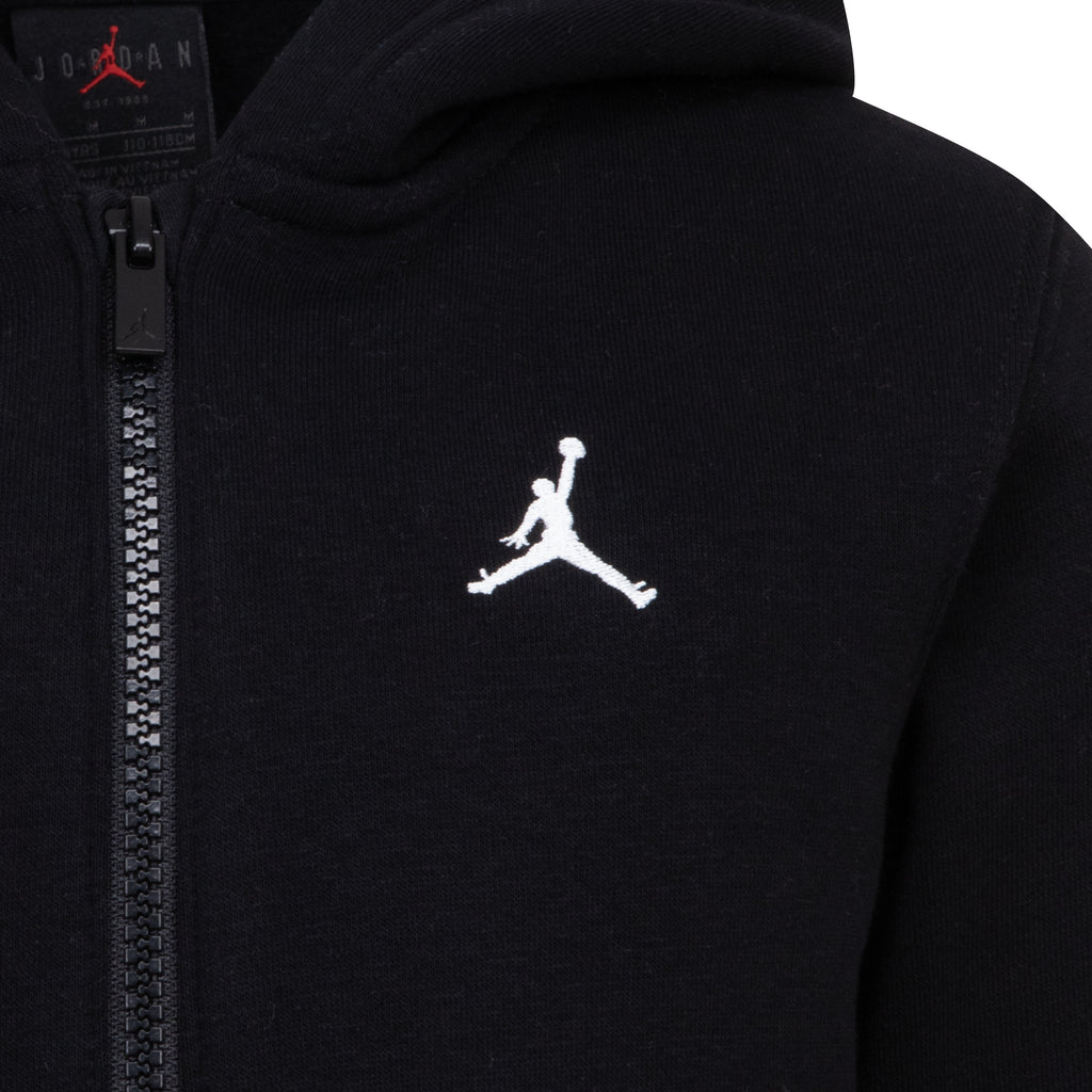 JORDAN KIDS MJ BROOKLYN FLEECE ZIP-UP HOODIE (BLACK SIZE 4-7Y)