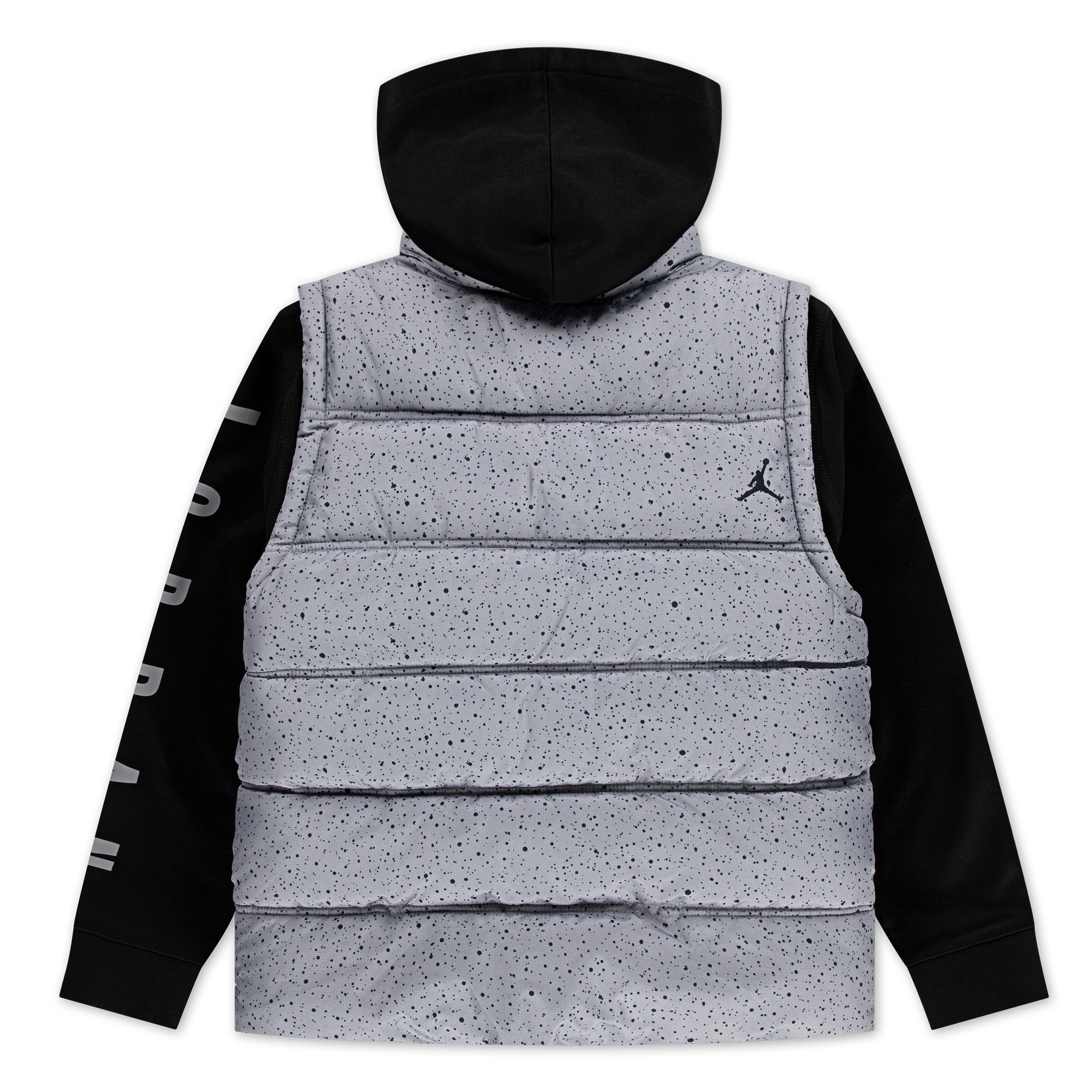 JORDAN YOUTH KIDS' 2 FER JORDAN GREY & BLACK VEST HOODIE JACKET (YOUTH SIZE S-XL)