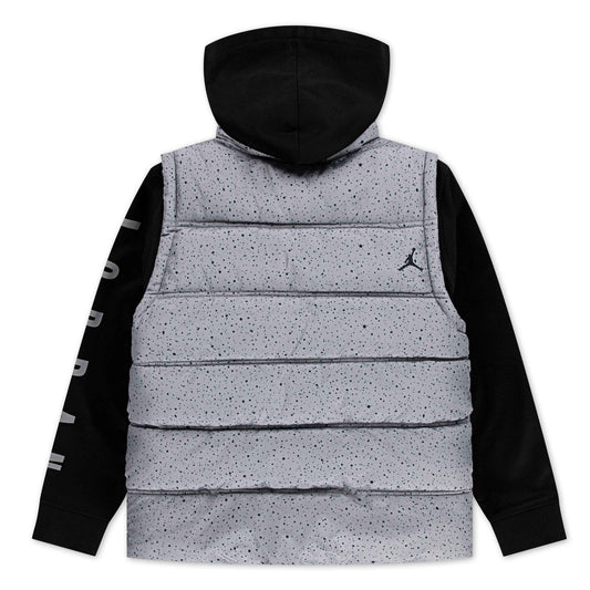 JORDAN YOUTH KIDS' 2 FER JORDAN GREY & BLACK VEST HOODIE JACKET (YOUTH SIZE S-XL)