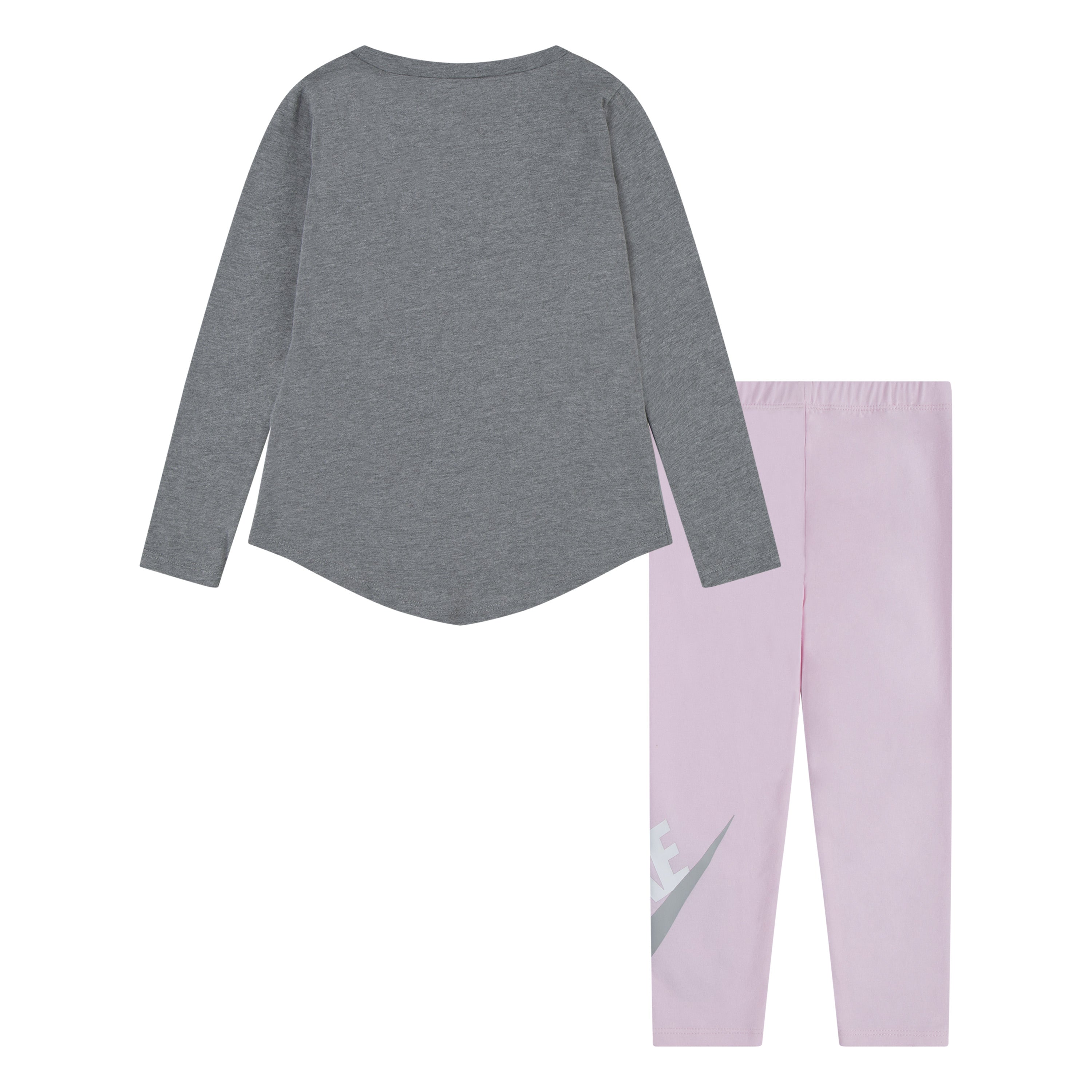 NIKE TODDLER GIRLS' LONG SLEEVE TOP & LEGGING SET (GREY/PINK SIZE 2T-4T)