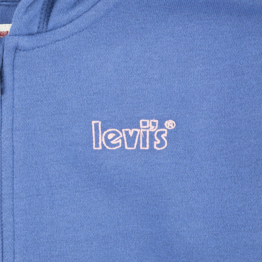 LEVI'S KIDS POSTER LOGO ZIP-UP BLUE HOODIE (YOUTH SIZE S-XL)