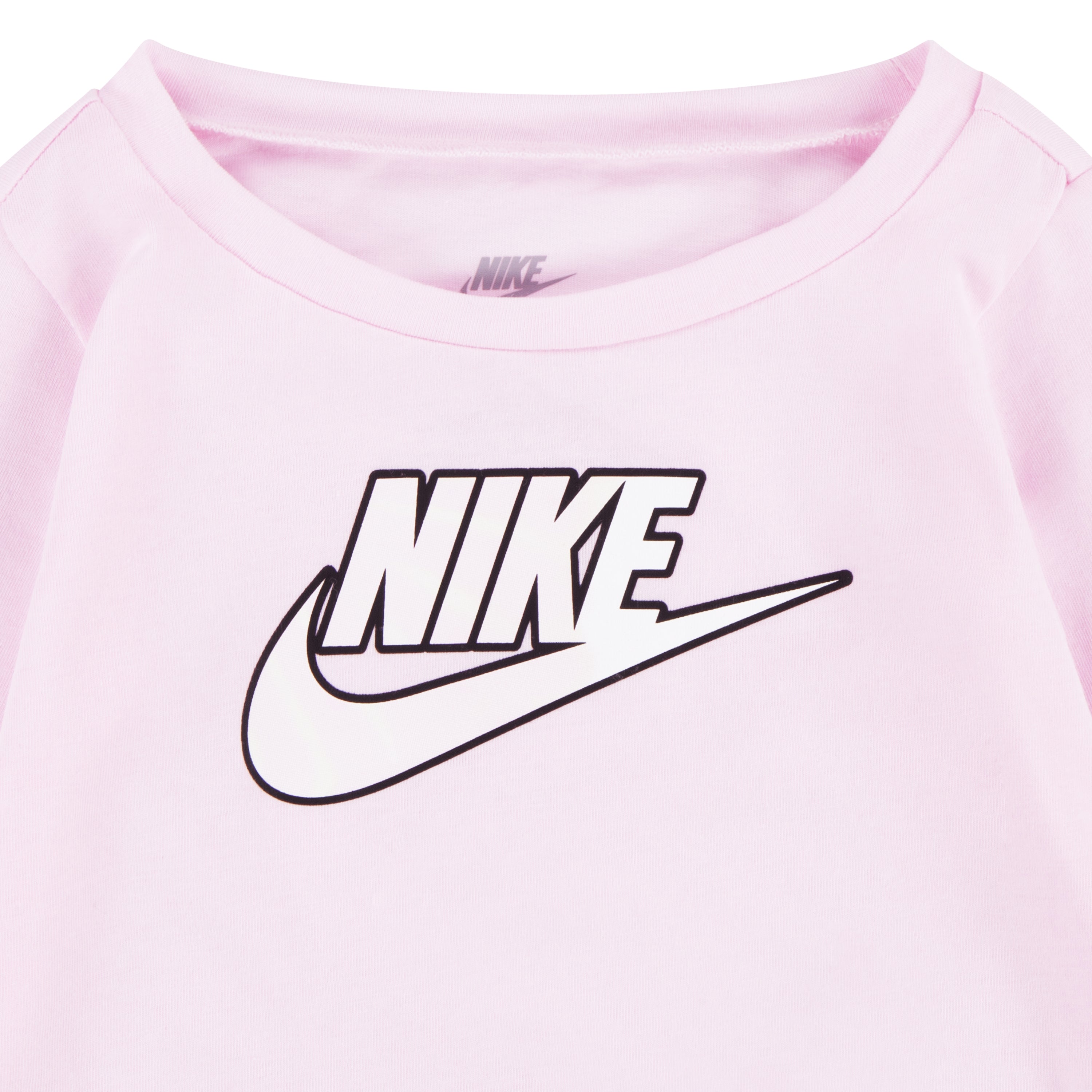 NIKE INFANT GIRLS' LONG SLEEVE TOP &amp; LEGGING SET (PINK/BLACK SIZE 12-24M)