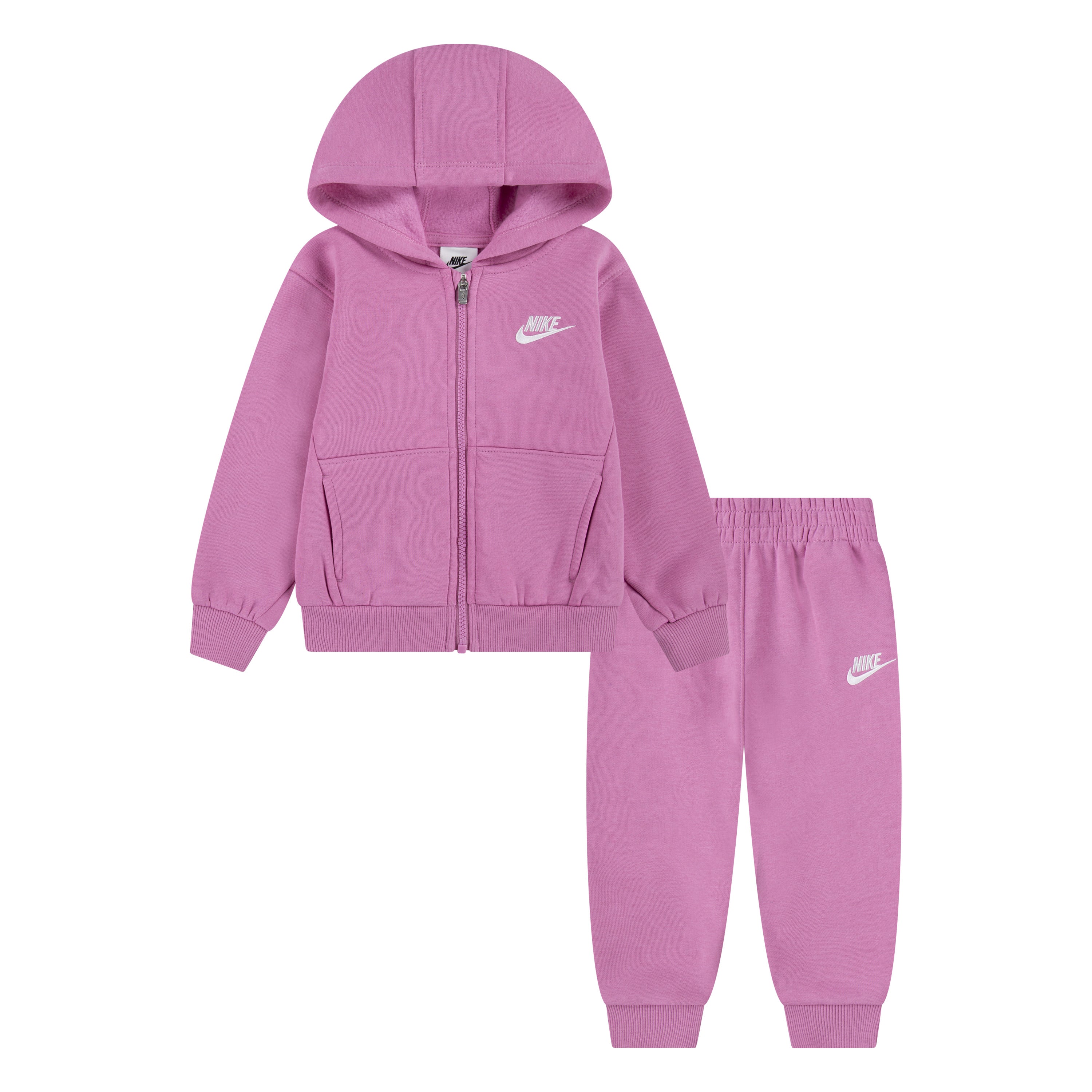NIKE TODDLER GIRLS' FULL-ZIP HOODIE CLUB SET (PINK SIZE 2T-4T)