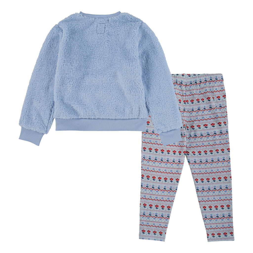 LEVI'S LITTLE GIRLS' 2 PIECE KENTUCKY KNIT TOP & BOTTOM SET (BLUE SIZE 4-6X)