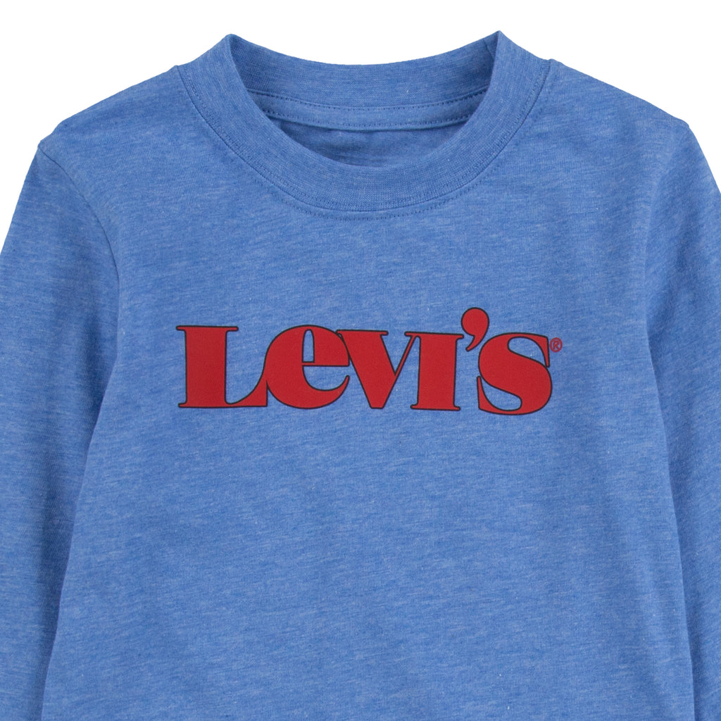 LEVI'S TODDLER KIDS ULTRAMARINE LONG SLEEVE T-SHIRT & DENIM JEANS SET (BLUE SIZE 2T-4T)