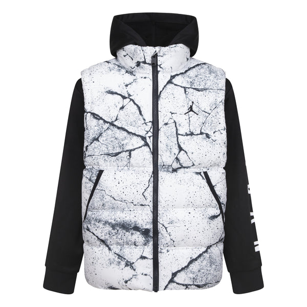 JORDAN YOUTH KIDS' 2 FER JORDAN WHITE & BLACK VEST HOODIE JACKET (YOUTH SIZE S-XL)