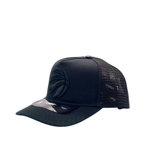PRO STANDARD NBA TORONTO RAPTORS CLASSIC BLACKOUT WOOL BLEND PRO PINCH TRUCKER SNAPBACK CAP