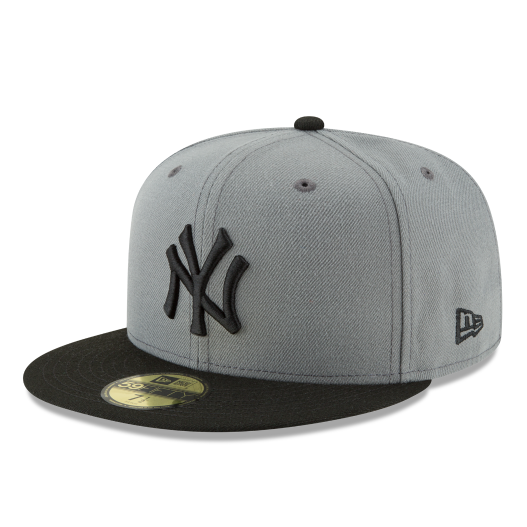 5950 YANKEES BLACK ON GREY FITTED HAT