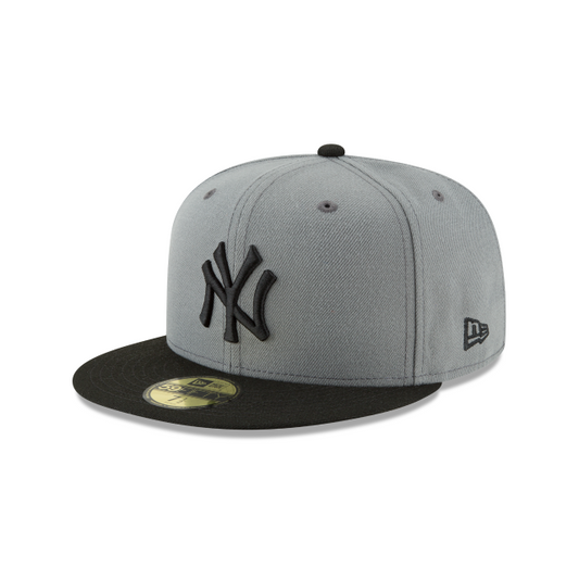 5950 YANKEES BLACK ON GREY FITTED HAT
