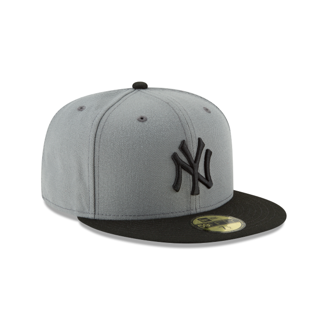 5950 YANKEES BLACK ON GREY FITTED HAT