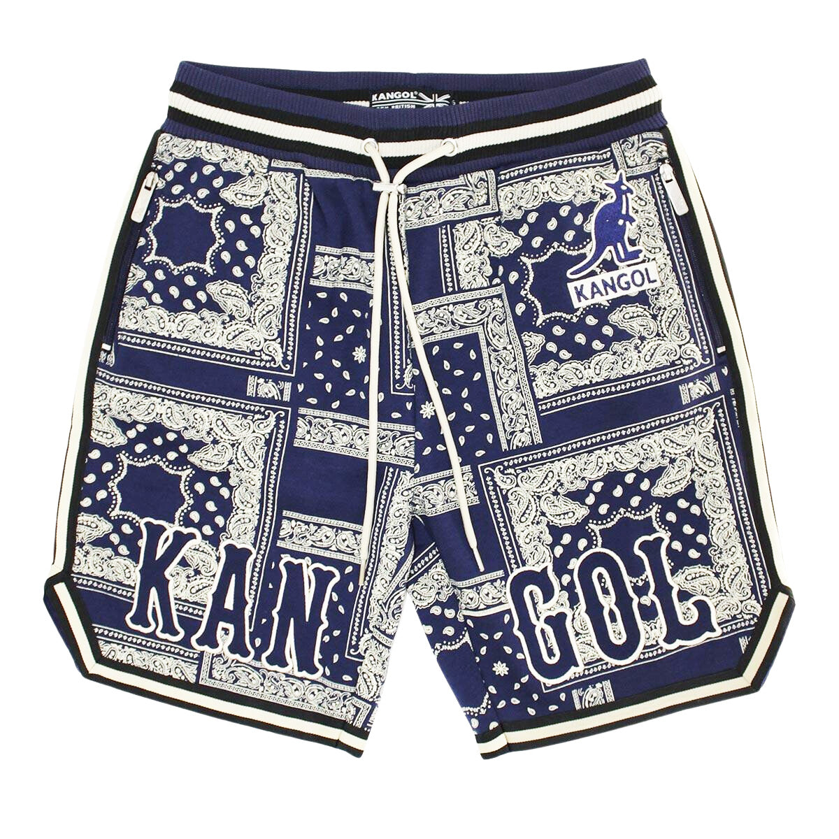 KANGOL MEN'S T-SHIRT/SHORTS BANDANA PRINTED SHIRT SET (WHITE)