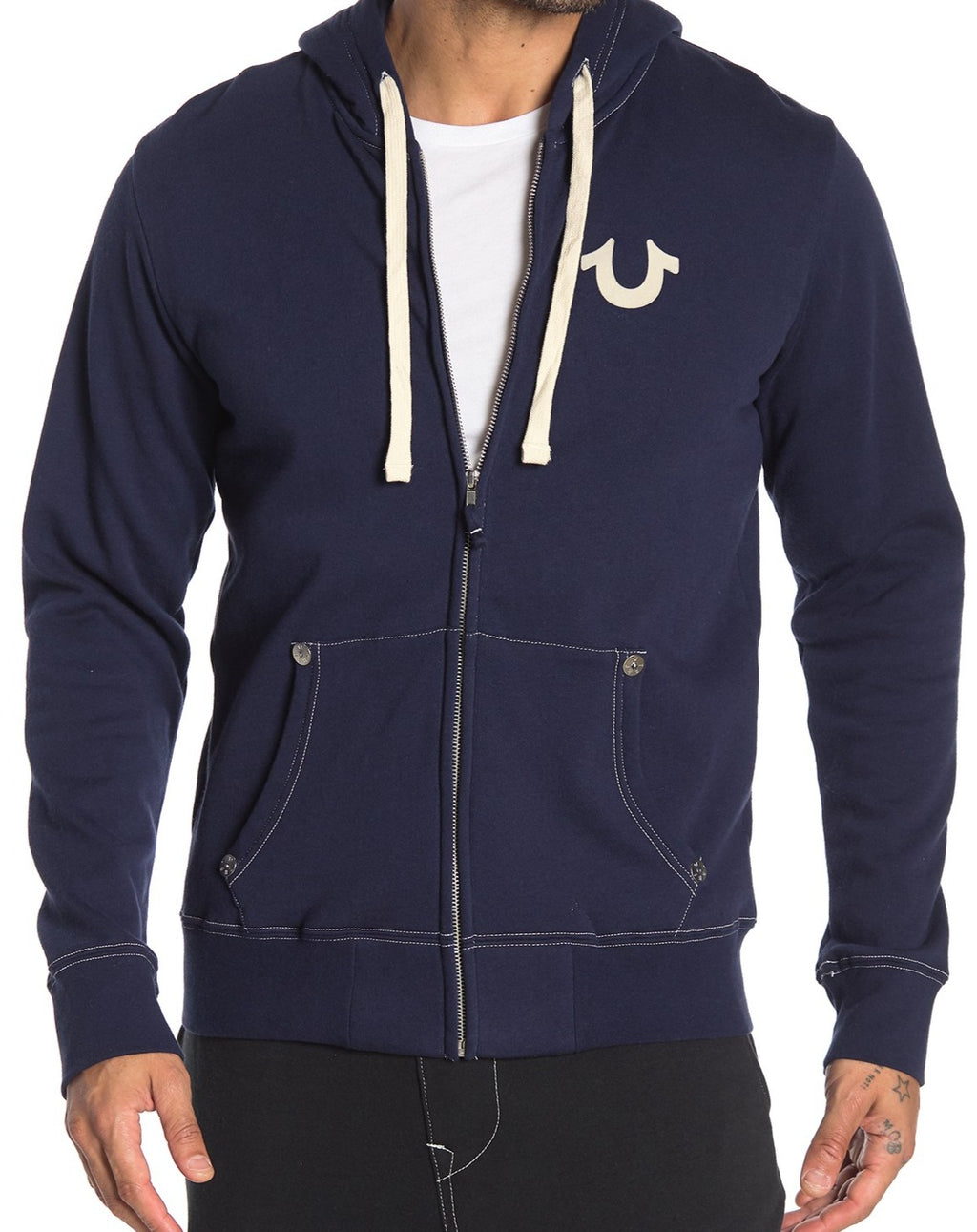 TRUE RELIGION CLASSIC LOGO ZIP UP HOODIE