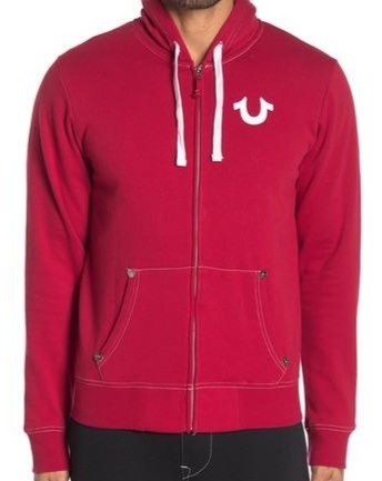 TRUE RELIGION CLASSIC LOGO ZIP UP HOODIE