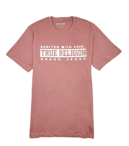 TRUE RELIGION FOIL LOGO CREW NECK TEE (SANGRIA)