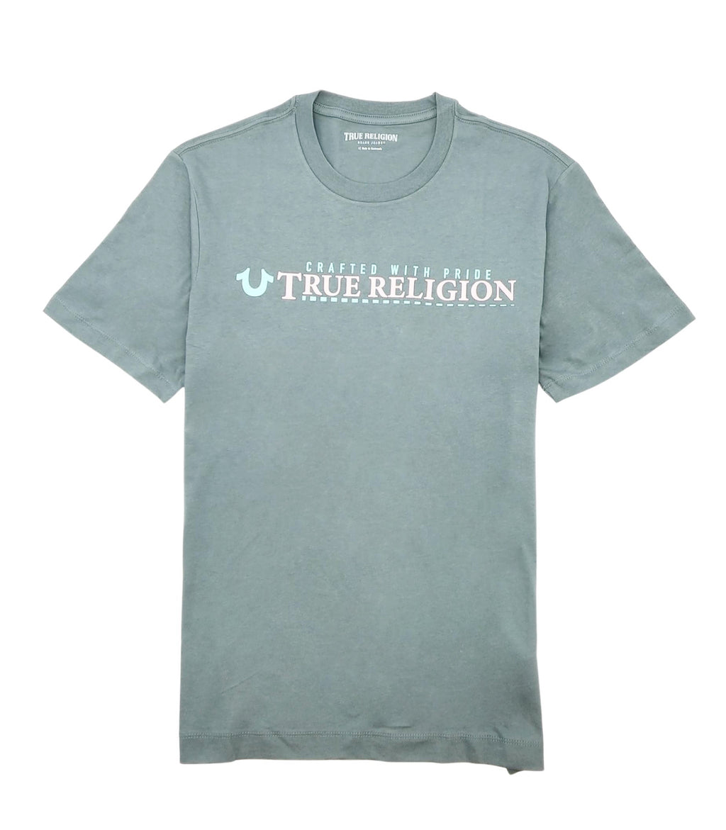 TRUE RELIGION DASH LOGO TEE (BALSAM GREEN)