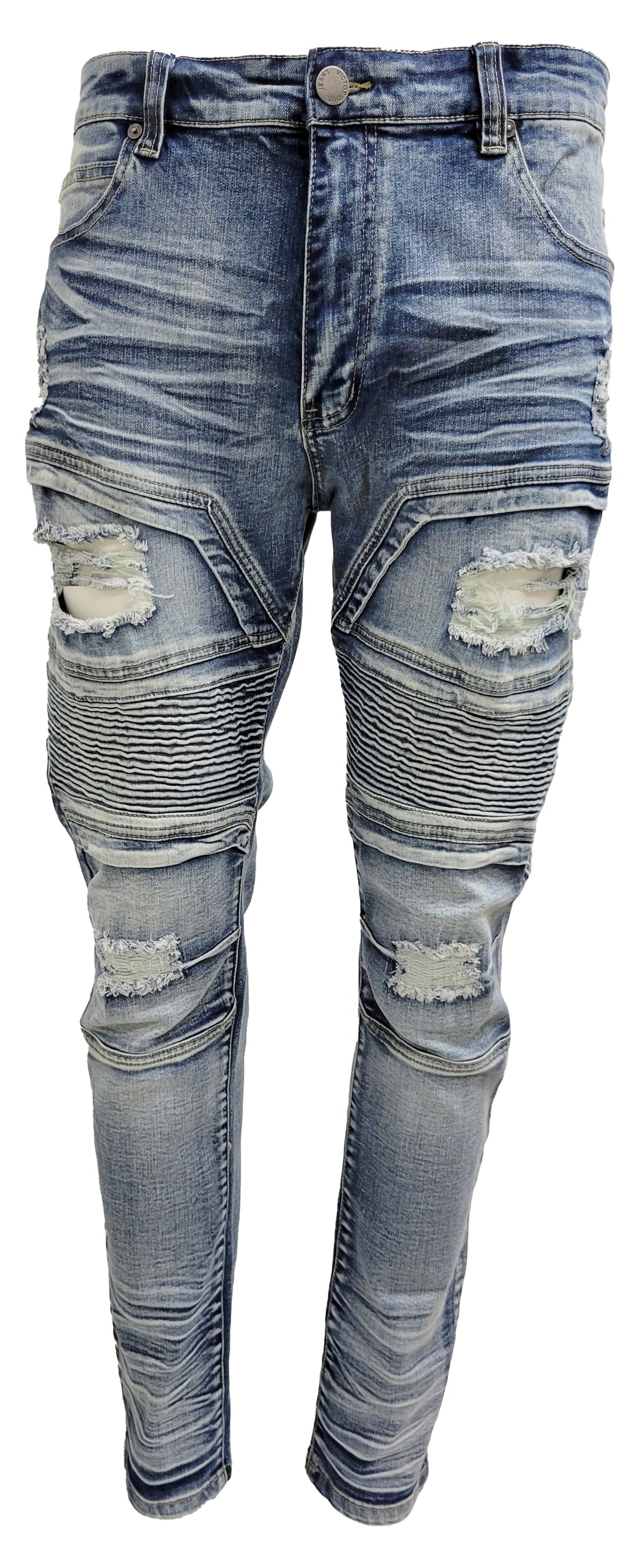 VICTORIOUS FASHION BIKER DENIM JEANS