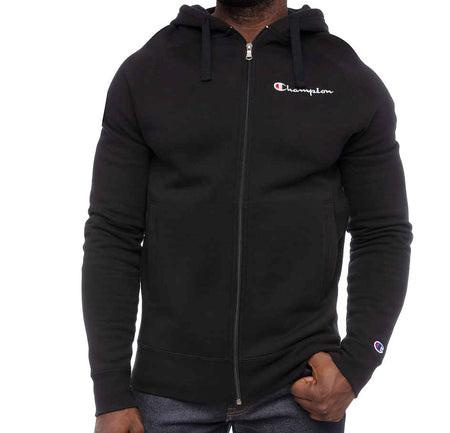 CHAMPION MEN'S FULL ZIP UP HOODIE (BLACK)