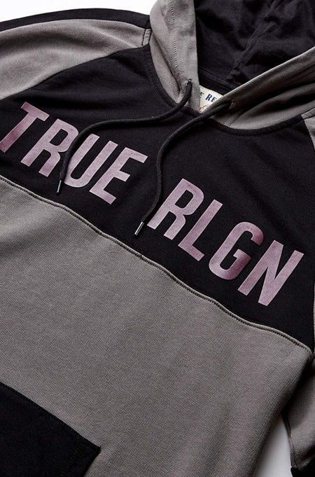 TRUE RELIGION CURVED LS RAGLAN HOODIE