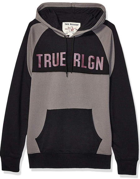 TRUE RELIGION CURVED LS RAGLAN HOODIE