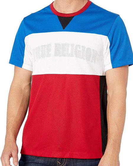 TRUE RELIGION MESH COLOR BLOCKED TEE