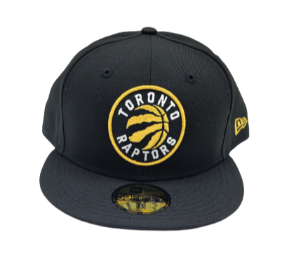 MEN'S TORONTO RAPTORS 5950 FITTED BLACK/GOLD/WHITE LOGO ON BLACK