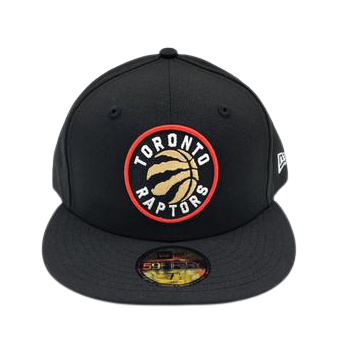 MEN'S TORONTO RAPTORS 5950 FITTED RED/GOLD/WHITE LOGO ON BLACK