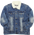 AKADEMIKS FUR DENIM JACKET BLUE