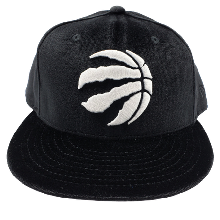 MEN'S TORONTO RAPTORS 5950 FITTED WHITE LOGO ON BLACK VELOUR HAT