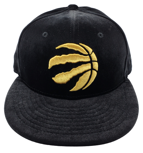 MEN'S TORONTO RAPTORS 5950 FITTED GOLD LOGO ON BLACK VELOUR HAT