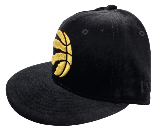 MEN'S TORONTO RAPTORS 5950 FITTED GOLD LOGO ON BLACK VELOUR HAT