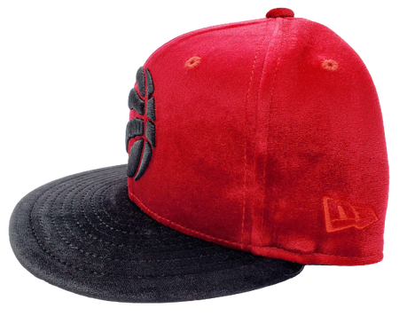 MEN'S TORONTO RAPTORS 950 BLACK ON RED VELOUR HAT