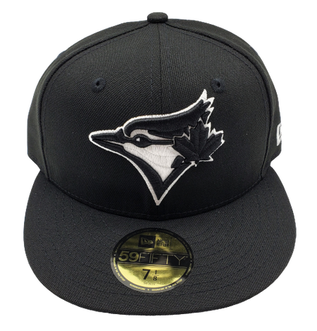 MEN'S 5950 TORONTO BLUE JAYS FITTED BLACK/WHITE LOGO HAT