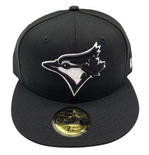 MEN'S 5950 TORONTO BLUE JAYS FITTED BLACK/WHITE LOGO HAT