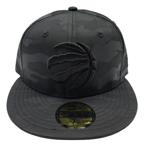 MEN'S 5950 TORONTO RAPTORS FITTED ALL BLACK CAMO HAT