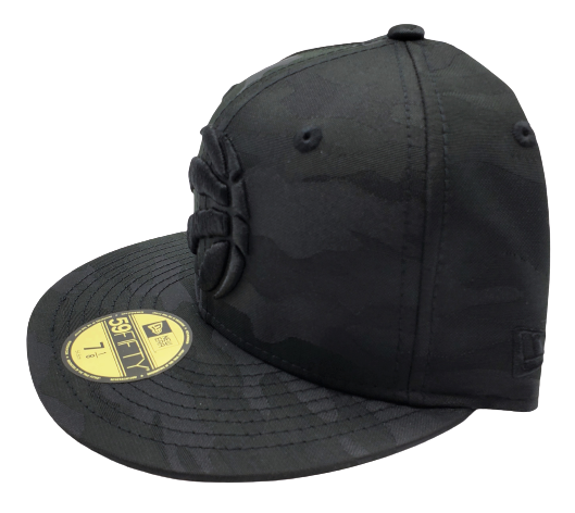 MEN'S 5950 TORONTO RAPTORS FITTED ALL BLACK CAMO HAT